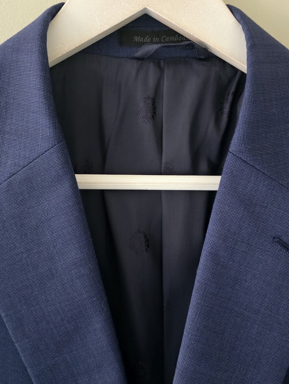 NWOT Lauren Ralph Lauren Navy Textured Weave Wool Blazer Size 48R Old Money - Picture 3 of 16